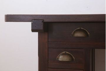 レトロ家具　両面使用可能!レトロな和製アンティークの片袖机(デスク)
