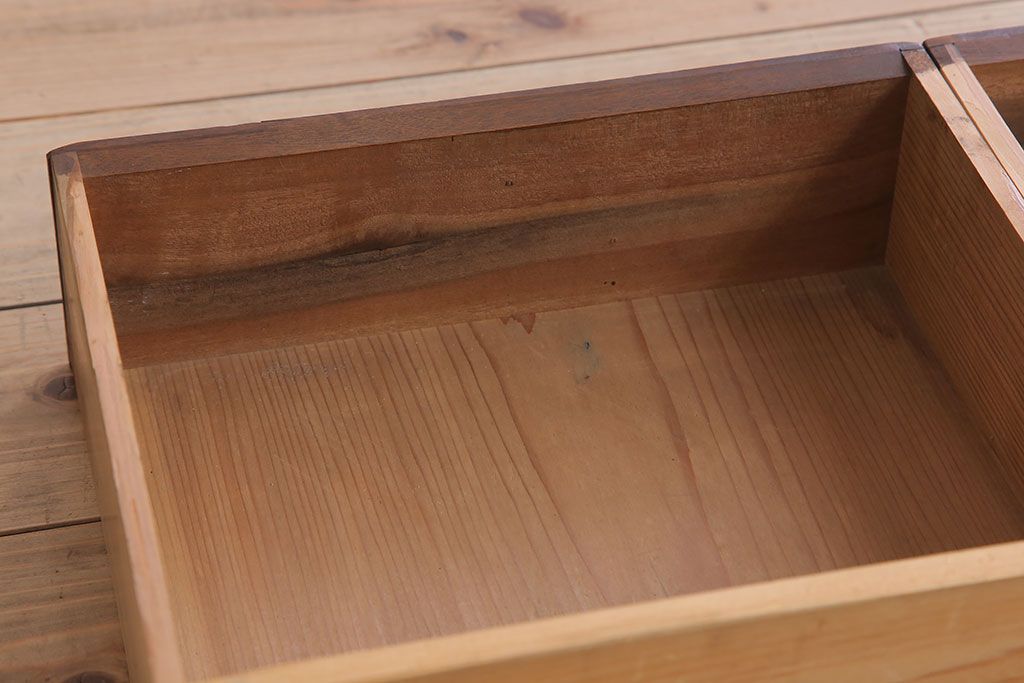 レトロ家具　両面使用可能!レトロな和製アンティークの片袖机(デスク)