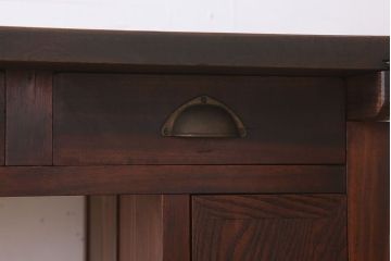 レトロ家具　両面使用可能!レトロな和製アンティークの片袖机(デスク)