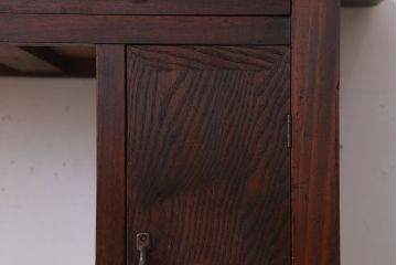 レトロ家具　両面使用可能!レトロな和製アンティークの片袖机(デスク)