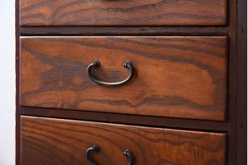 レトロ家具　前面栗材製!レトロかわいいアンティーク小引き出し
