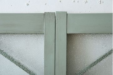 アンティークペイント　ダイヤガラス入り!おしゃれなガラス戸2枚セット(窓)