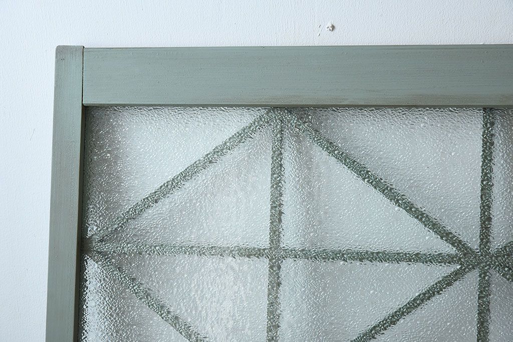 アンティークペイント　ダイヤガラス入り!おしゃれなガラス戸2枚セット(窓)