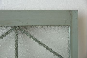 アンティークペイント　ダイヤガラス入り!おしゃれなガラス戸2枚セット(窓)
