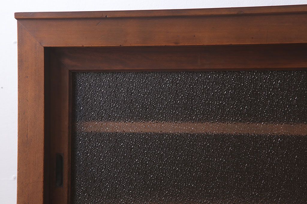 アンティーク家具　前面檜材・前板欅材　和製アンティークの大ぶり収納棚