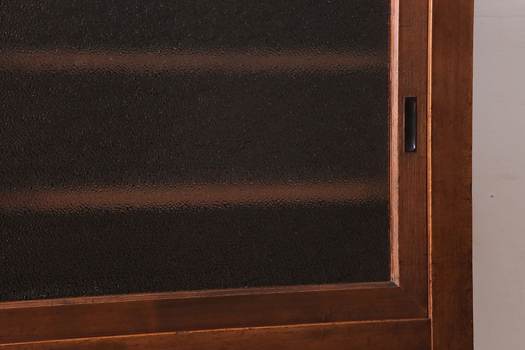 アンティーク家具　前面檜材・前板欅材　和製アンティークの大ぶり収納棚