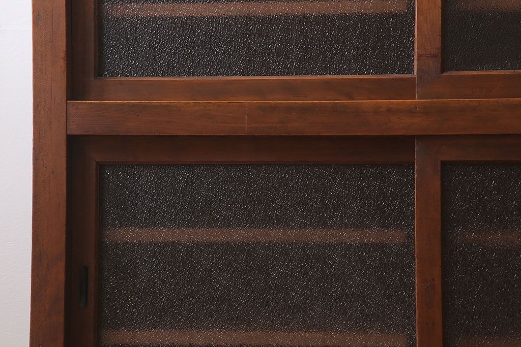 アンティーク家具　前面檜材・前板欅材　和製アンティークの大ぶり収納棚