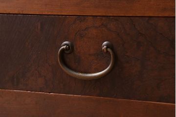 アンティーク家具　前面檜材・前板欅材　和製アンティークの大ぶり収納棚