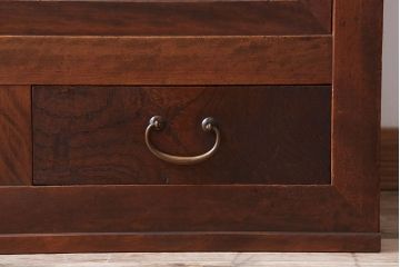 アンティーク家具　前面檜材・前板欅材　和製アンティークの大ぶり収納棚