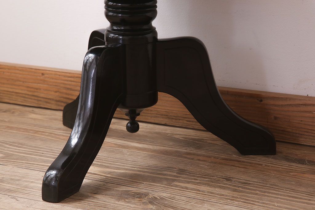 アンティーク家具　アンティーク　クッション座面!古い木製のおしゃれな回転スツール