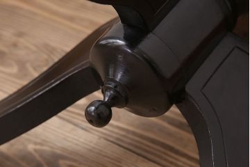 アンティーク家具　アンティーク　クッション座面!古い木製のおしゃれな回転スツール