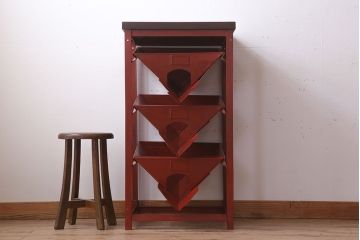 アンティーク雑貨　インダストリアル　ビンテージ　アイアン製のペイントチェスト(1)