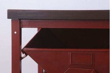 アンティーク雑貨　インダストリアル　ビンテージ　アイアン製のペイントチェスト(1)