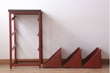 アンティーク雑貨　インダストリアル　ビンテージ　アイアン製のペイントチェスト(1)