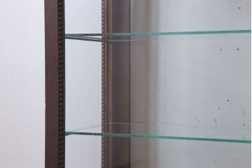 飾り付き　小ぶりサイズ!栗材製薄型ガラスケース(ショーケース)