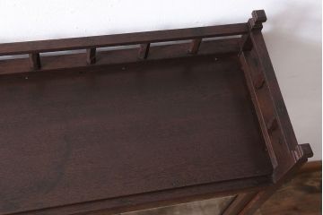 飾り付き　小ぶりサイズ!栗材製薄型ガラスケース(ショーケース)