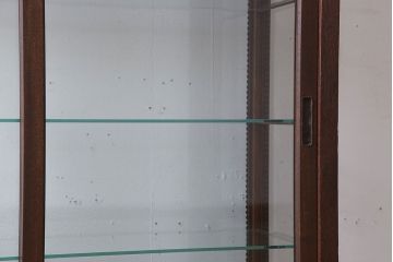 飾り付き　小ぶりサイズ!栗材製薄型ガラスケース(ショーケース)