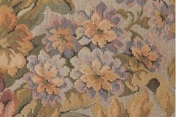 ヴィンテージ家具　国産　神戸家具　ビンテージ　ゴブラン織り座面!ナラ材製の花柄ソファ