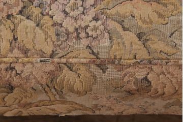 ヴィンテージ家具　国産　神戸家具　ビンテージ　ゴブラン織り座面!ナラ材製の花柄ソファ