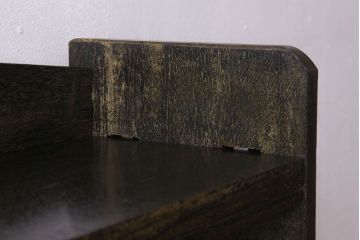 レトロ家具　ラワン材製　古い木のレトロな楔(くさび)式本棚(ディスプレイラック)(3)