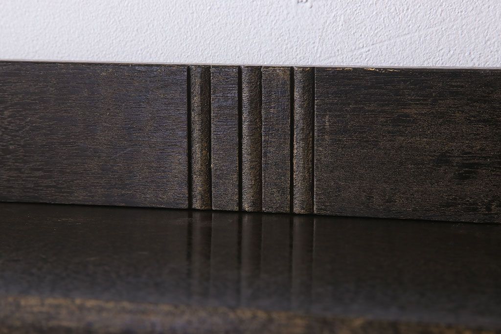 レトロ家具　ラワン材製　古い木のレトロな楔(くさび)式本棚(ディスプレイラック)(3)