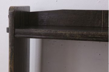 レトロ家具　ラワン材製　古い木のレトロな楔(くさび)式本棚(ディスプレイラック)(3)