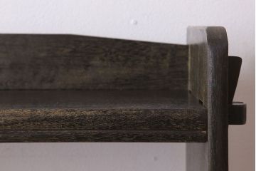 レトロ家具　ラワン材製　古い木のレトロな楔(くさび)式本棚(ディスプレイラック)(3)