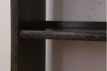 レトロ家具　ラワン材製　古い木のレトロな楔(くさび)式本棚(ディスプレイラック)(3)