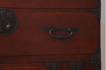 アンティーク家具　アンティーク　前面欅材　大ぶりな重ね二本松箪笥