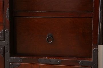 アンティーク家具　アンティーク　前面欅材　大ぶりな重ね二本松箪笥