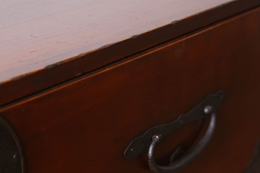 アンティーク家具　アンティーク　前面欅材　大ぶりな重ね二本松箪笥