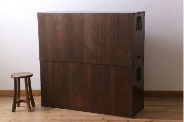 アンティーク家具　アンティーク　前面欅材　大ぶりな重ね二本松箪笥