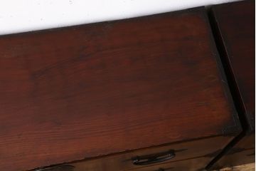 アンティーク家具　アンティーク　前面欅材　大ぶりな重ね二本松箪笥