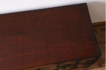 アンティーク家具　アンティーク　前面欅材　大ぶりな重ね二本松箪笥