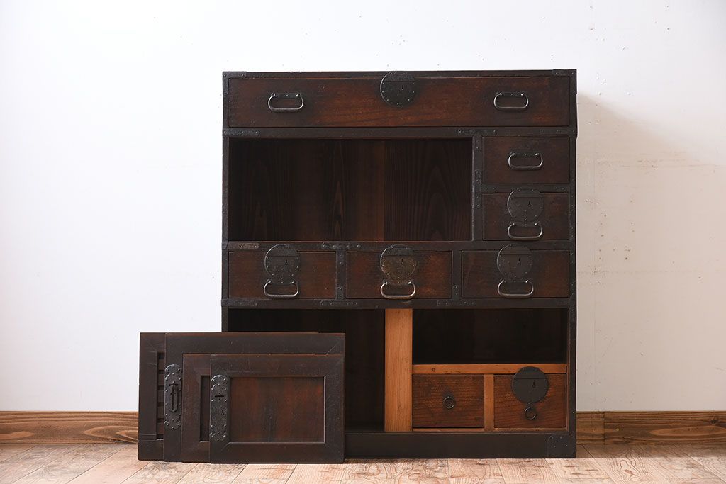 アンティーク家具　アンティーク　明治大正期の古い帳場箪笥