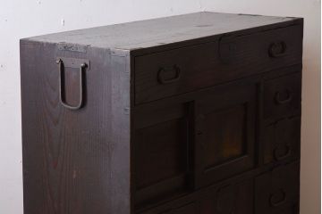 アンティーク家具　アンティーク　明治大正期の古い帳場箪笥