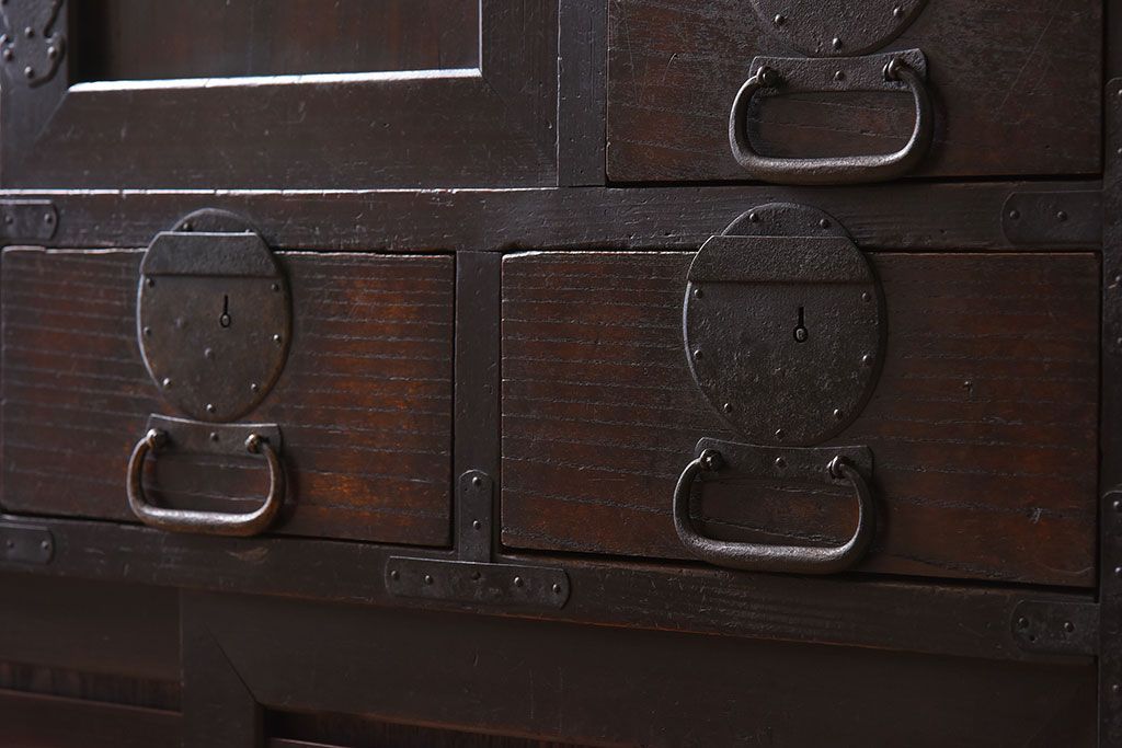 アンティーク家具　アンティーク　明治大正期の古い帳場箪笥