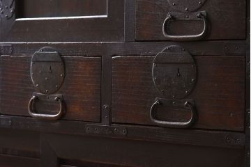アンティーク家具　アンティーク　明治大正期の古い帳場箪笥
