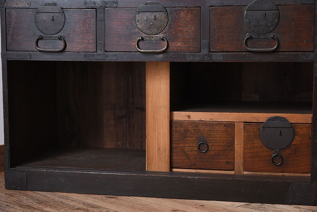 アンティーク家具　アンティーク　明治大正期の古い帳場箪笥