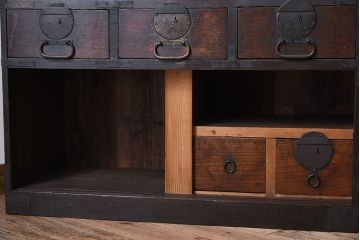 アンティーク家具　アンティーク　明治大正期の古い帳場箪笥