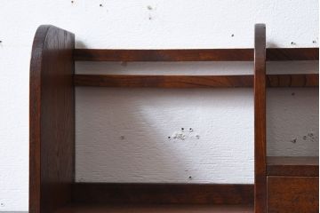 アンティーク雑貨　引き出し付き　栓材製　古い木味のレトロなアンティーク本立て