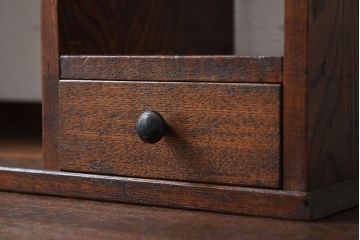 アンティーク雑貨　引き出し付き　栓材製　古い木味のレトロなアンティーク本立て