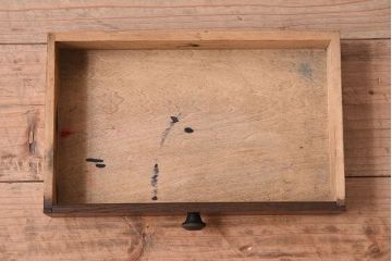 アンティーク雑貨　古い木味のレトロなアンティーク引き出し付き本立て
