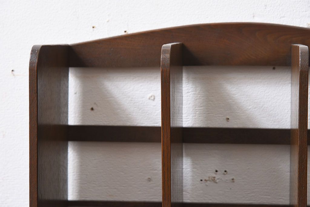 アンティーク雑貨　古い木味のレトロなアンティーク引き出し付き本立て