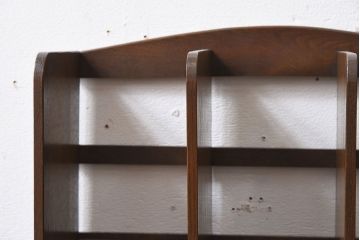 アンティーク雑貨　古い木味のレトロなアンティーク引き出し付き本立て