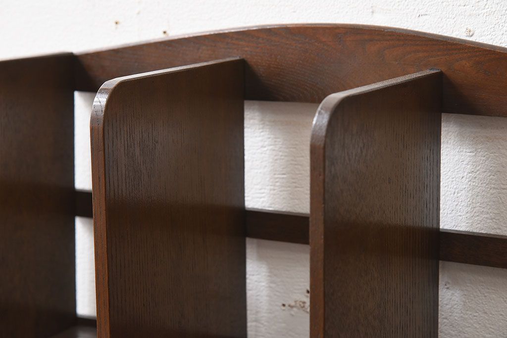 アンティーク雑貨　古い木味のレトロなアンティーク引き出し付き本立て