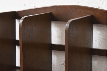 アンティーク雑貨　古い木味のレトロなアンティーク引き出し付き本立て