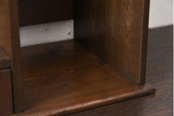 アンティーク雑貨　古い木味のレトロなアンティーク引き出し付き本立て