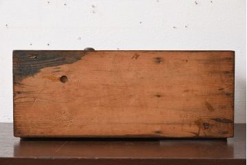 アンティーク雑貨　古い木味のレトロなアンティーク引き出し付き本立て