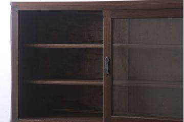 アンティーク家具　おしゃれな脚付き!和製アンティークのガラス戸棚